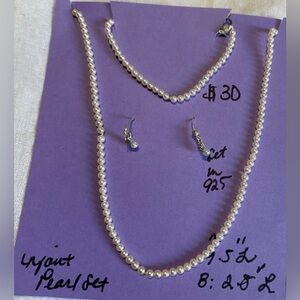 infant/toddler pearl necklace, bracelet, earrings set